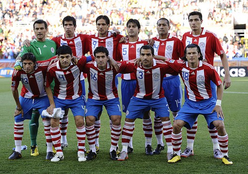 Paraguay's football team poses prior the